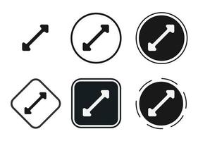 resize icon set. Collection of high quality black outline logo for web site design and mobile dark mode apps. Vector illustration on a white background