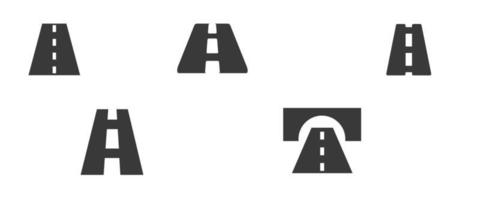 conjunto de iconos de carretera. colección de logotipos de contorno negro de alta calidad para el diseño de sitios web y aplicaciones móviles en modo oscuro. ilustración vectorial sobre un fondo blanco vector