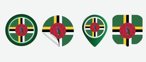 Dominica flag. flat icon symbol vector illustration
