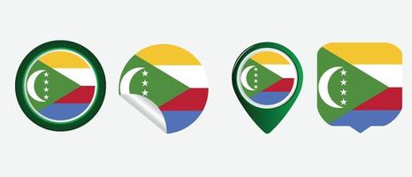 Comoros flag. flat icon symbol vector illustration