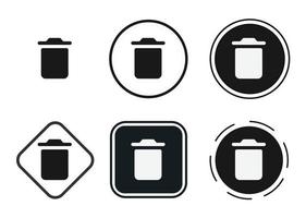 trash icon set. Collection of high quality black outline logo for web site design and mobile dark mode apps. Vector illustration on a white background
