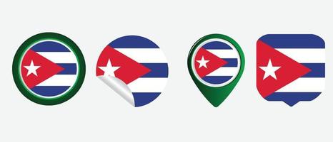 bandera cubana ilustración de vector de símbolo de icono plano