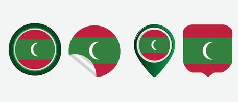 Maldives flag icon . web icon set . icons collection flat. Simple vector illustration.