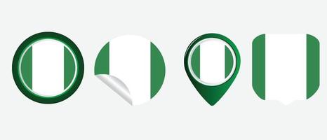 Nigeria flag icon . web icon set . icons collection flat. Simple vector illustration.