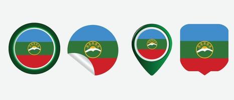 bandera de karachay cherkesi. ilustración de vector de símbolo de icono plano