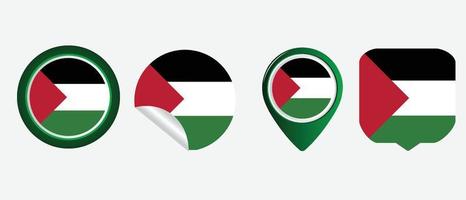 icono de la bandera palestina. conjunto de iconos web. colección de iconos plana. ilustración vectorial sencilla. vector