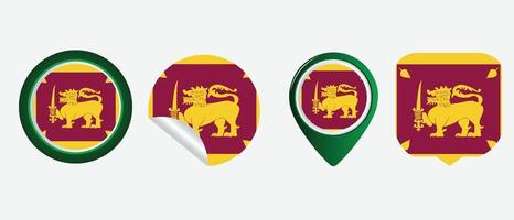 bandera de sri lanka. ilustración de vector de símbolo de icono plano