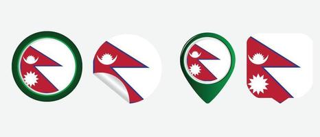 icono de la bandera de Nepal. conjunto de iconos web. colección de iconos plana. ilustración vectorial sencilla. vector