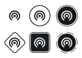 conjunto de iconos wifi. colección de logotipos de contorno negro de alta calidad para el diseño de sitios web y aplicaciones móviles en modo oscuro. ilustración vectorial sobre un fondo blanco vector