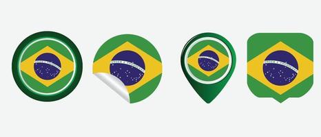bandera de brasil ilustración de vector de símbolo de icono plano