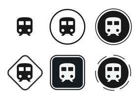 conjunto de iconos de tren. colección de logotipos de contorno negro de alta calidad para el diseño de sitios web y aplicaciones móviles en modo oscuro. ilustración vectorial sobre un fondo blanco vector