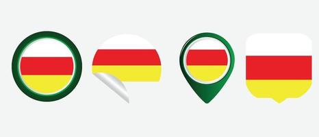 North ossetia flag icon . web icon set . icons collection flat. Simple vector illustration.