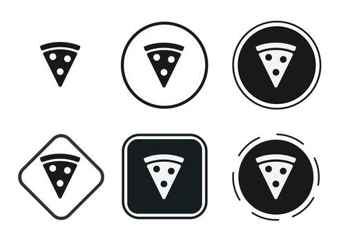 pizza icon set. Collection of high quality black outline logo for web site design and mobile dark mode apps. Vector illustration on a white background