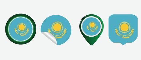 Kazakhstan flag icon . web icon set . icons collection flat. Simple vector illustration.