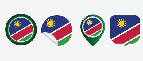 icono de la bandera de namibia. conjunto de iconos web. colección de iconos plana. ilustración vectorial sencilla. vector