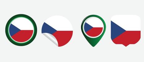 Czech Republic flag. flat icon symbol vector illustration