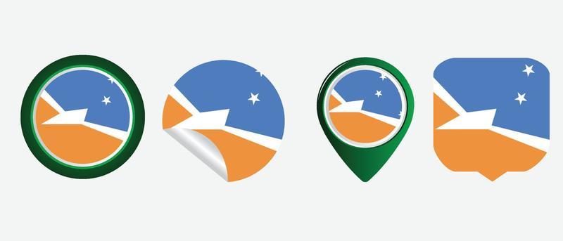 Tierra del Fuego Province ,Argentina flag. flat icon symbol vector illustration