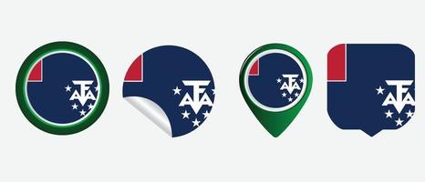 french southern and antarctic lands flag icon . web icon set . icons collection flat. Simple vector illustration.