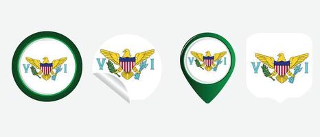 isla virgen bandera de estados unidos. ilustración de vector de símbolo de icono plano