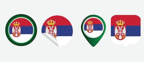 icono de la bandera serbia. conjunto de iconos web. colección de iconos plana. ilustración vectorial sencilla. vector