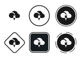 thunderstorm icon set. Collection of high quality black outline logo for web site design and mobile dark mode apps. Vector illustration on a white background