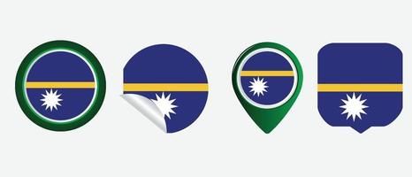 icono de la bandera de nauru. conjunto de iconos web. colección de iconos plana. ilustración vectorial sencilla. vector