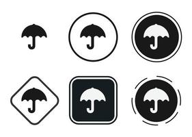 conjunto de iconos de paraguas. colección de logotipos de contorno negro de alta calidad para el diseño de sitios web y aplicaciones móviles en modo oscuro. ilustración vectorial sobre un fondo blanco vector