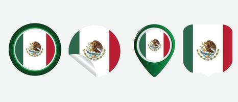 icono de la bandera de México. conjunto de iconos web. colección de iconos plana. ilustración vectorial sencilla. vector