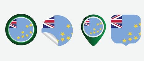 Tuvalu flag icon . web icon set . icons collection flat. Simple vector illustration.