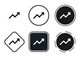 trending up icon set. Collection of high quality black outline logo for web site design and mobile dark mode apps. Vector illustration on a white background