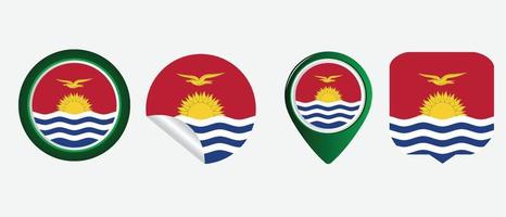 icono de la bandera de kiribati. conjunto de iconos web. colección de iconos plana. ilustración vectorial sencilla. vector