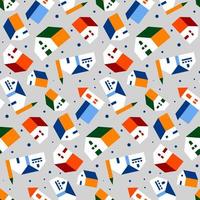 Flat House Vector Seamless Pattern