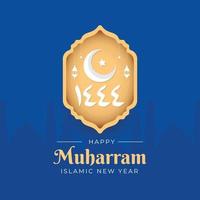 illustrations of islamic new year. Happy muharram 1444 design vector