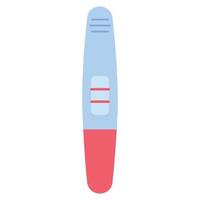 Flat vector illustration of a pregnancy test with a positive result in the form of two lines.