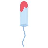 Hygiene tampon soaked in blood. Vector flat icon illustration isolated on white background.