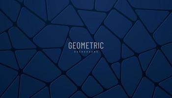 Abstract dark blue voronoi blocks 3d dark background. Modern futuristic style polygonal shapes elements banner design. Minimal and clean simple geometric shapes texture concept. Vector illustration