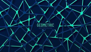 Abstract green and dark blue geometric line overlap layers on dark background. Modern tech futuristic design. You can use for cover template, poster, banner web, flyer, Print ad. Vector illustration