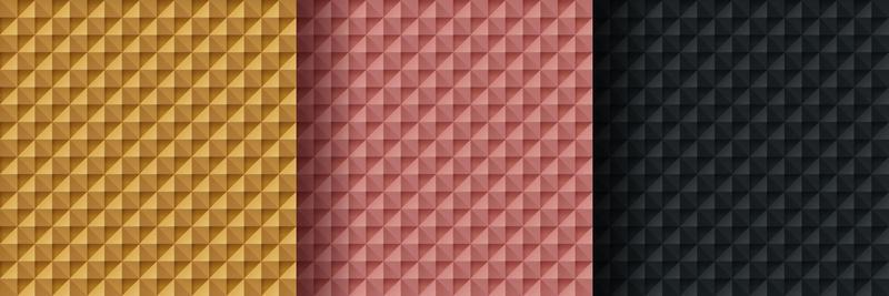 Set of golden, rose gold and black abstract geometric shape pattern, Luxury 3D triangles pattern background. Can use for cover, artwork, print ad, poster, web banner. Simple and minimal. Vector EPS10.