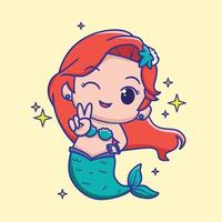 Cute little mermaid. Vector illustration. for kids fashion artworks, children books, greeting cards.