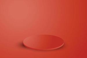 Fondo de diseño de escenario de podio rojo de renderizado 3d adecuado para publicidad vector