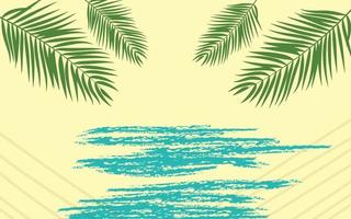 abstract summer beach palm leaves background wallpaper vector