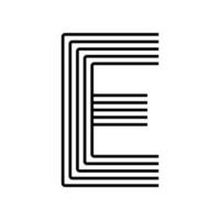 Linear letter E modern icon. Alphabet line and E herb intertwining design. Logo, corporate identity, app, Creative banner and more. Creative geometric line. vector