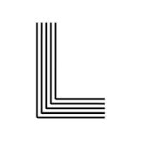 Linear letter L modern icon. Alphabet line and L herb intertwining design. Logo, corporate identity, app, Creative banner and more. Creative geometric line. vector