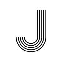 Linear letter J modern icon. Alphabet line and J herb intertwining design. Logo, corporate identity, app, Creative banner and more. Creative geometric line. vector