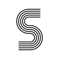Linear letter S modern icon. Alphabet line and S herb intertwining design. Logo, corporate identity, app, Creative banner and more. Creative geometric line. vector