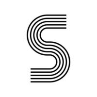 Linear letter S modern icon. Alphabet line and S herb intertwining design. Logo, corporate identity, app, Creative banner and more. Creative geometric line. vector