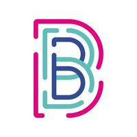Abstract Letter B Line Colorful linear logotype. modern letter lines with new pop art colors. Font alphabet template. Logo set thin line clean style.