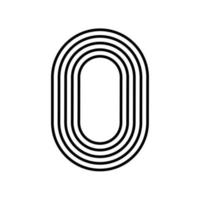 Linear modern logo of the numeral 0. Number in form of line stripe. Alphabet number character and number linear abstract design. logo, corporate identity, app, creative poster and more. vector