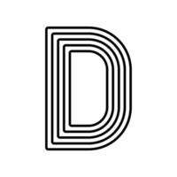 Linear letter D modern icon. Alphabet line and D herb intertwining design. Logo, corporate identity, app, Creative banner and more. Creative geometric line. vector