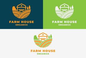 Farm house logo concept, Farm logo vector design template inspiration, Barn farm logo vector design template